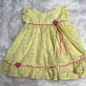 5/$25!! Vintage rare Editions yellow flower dress size 12 months